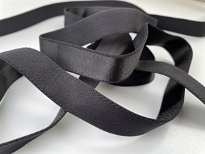 BH strop elastik - lækker kvalitet i sort, 20 mm